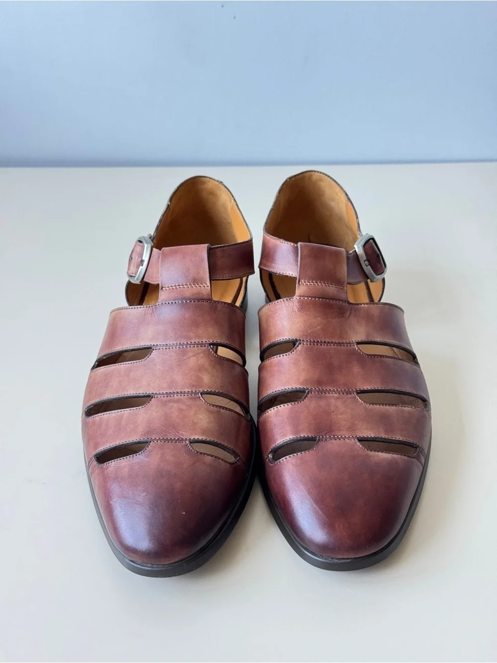Magnanni for Saks Fifth Avenue Men's Leather Fisherman Sandals Sz 9M